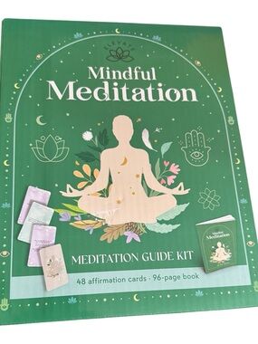 Elevate Mindful Meditation Guide Kit 48 Affirmation Cards & 96-Page Book Hinkler